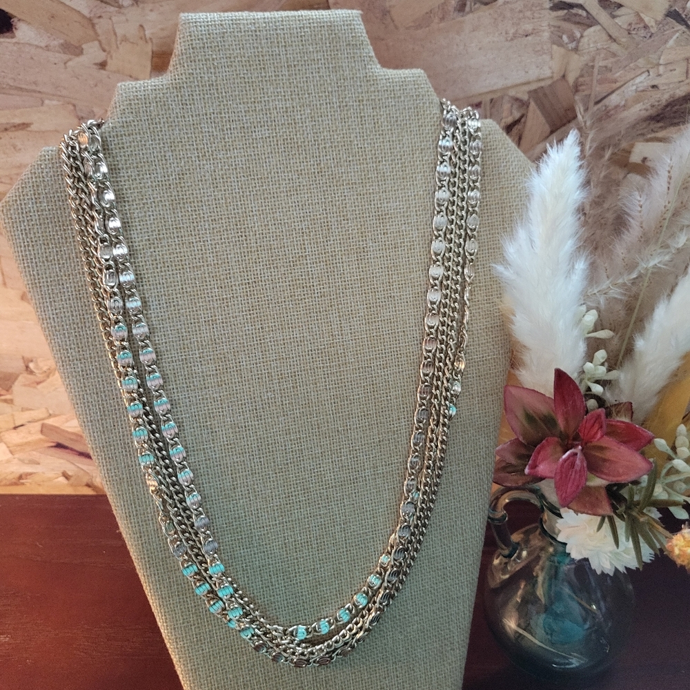 Elegant Silver and Gold Layered Necklace